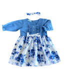 Vestido de Manga Longa Com Tiara