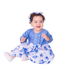 Vestido de Manga Longa Com Tiara