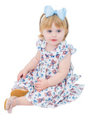 Vestido Infantil de  Ursinho em Tricoline com Tiara