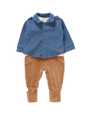 Macacão Aconchego do Bebê de Plush com Casaco de Veludo Canelado