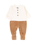 Macacão Aconchego do Bebê de Plush com Casaco de Veludo Canelado